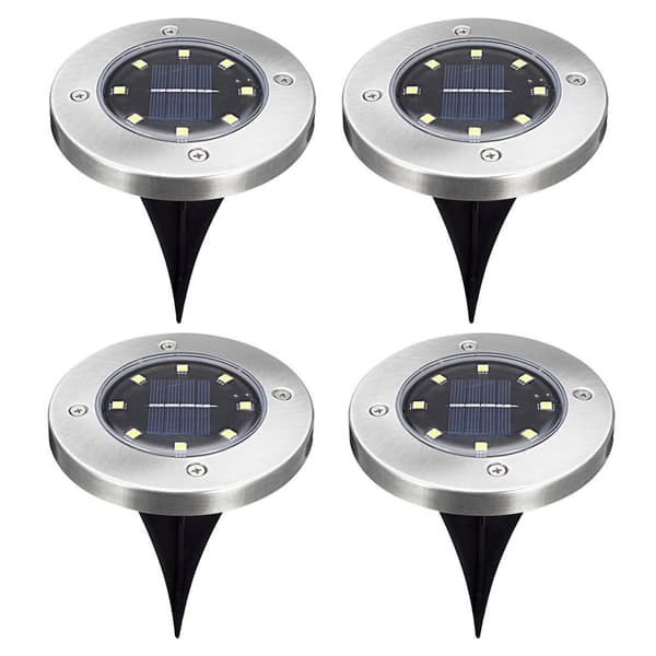 Infälld solcellsdriven spotlight för gångvägsbelysning - HIGH-TECH & WELL-BEING - Vit - LED - Rostfritt stål