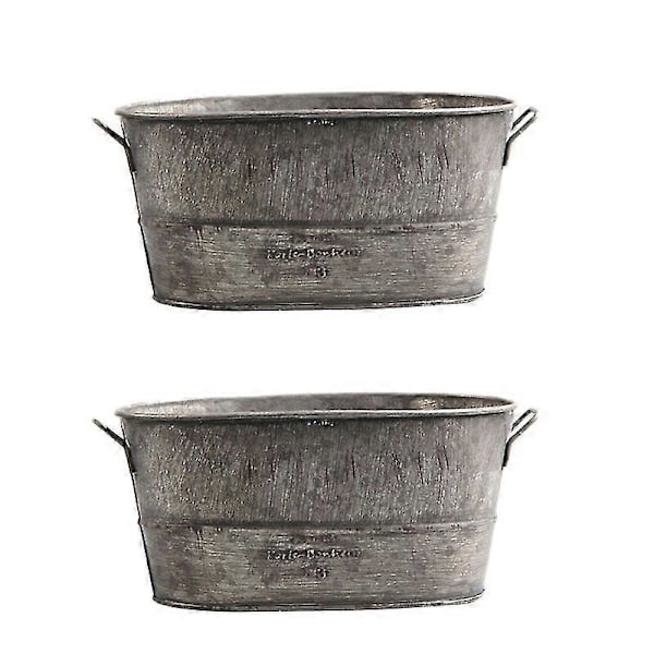 2 st Trädgårdsväxtkruka Dekorativ Vintage Suckulent Planter Järn Blomkruka Heminredning Planter Zink Co