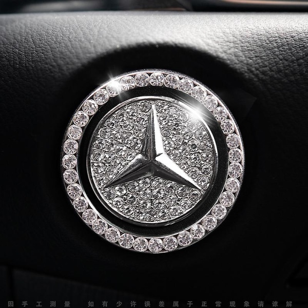 1 st Crystal Rhinestone Applicera Benz Car Engine Start Stop Decoration Ring, Bling Biltillbehör, Push To Start-knapp, Nyckeltändning & Knopp Bling Rin
