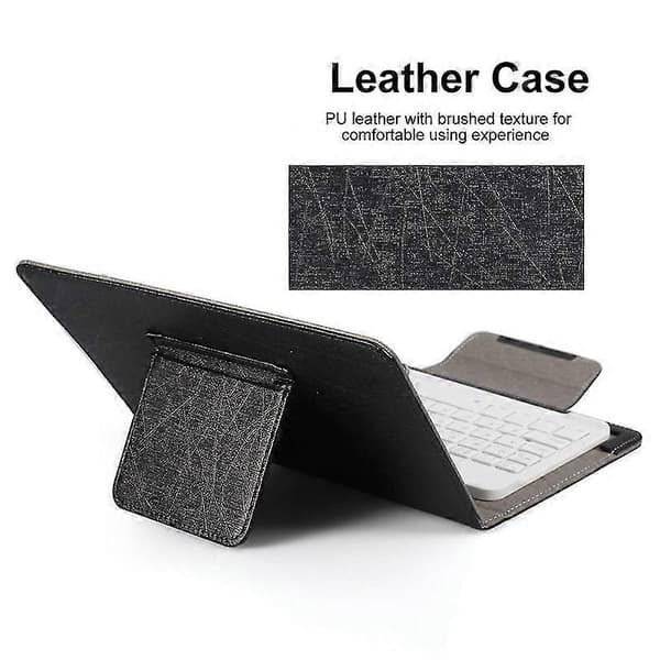 10 tuuman langaton Bluetooth-näppäimistö jalustalla PU-nahkakotelo Windowsille, Androidille ja iOS:lle