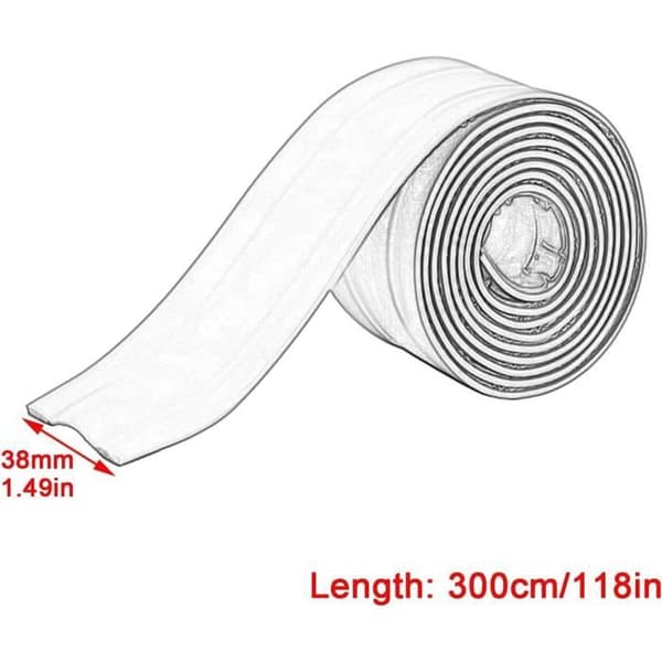 Kabeldeksel - Ett stykke - Selvklebende - PVC - 300cm - Grå