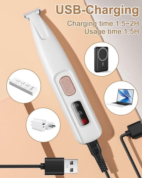 Paw Trimmer for Dogs - Quiet and Efficient Paw Trimmer with LED Light