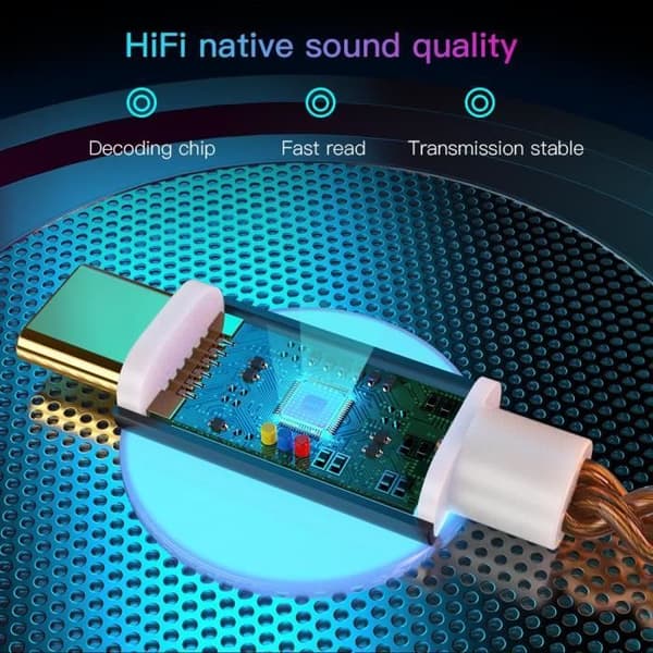 Puhelintarvikkeet, HiFi DAC -kuulokevahvistin Samsung S21 + S20 Plus Note 20:lle, USB Type-C - Type-C, tummanharmaa