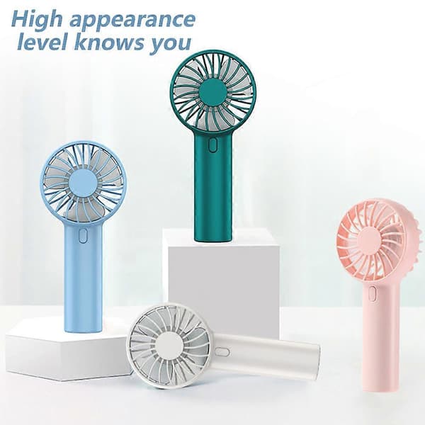 Håndholdt ventilator med genopladeligt batteri og ventilator - FARVE: grøn