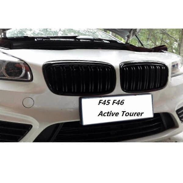 F45 Sort Front Grill Mesh til - 2 Serie 5-Sæders Active Tourer & 7-Sæders F46 Gran Tourer Frontkofanger Grill 2014-2018