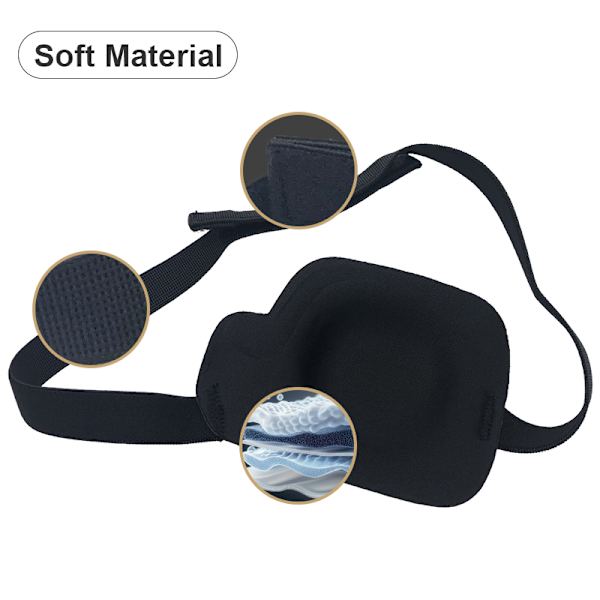 Øjenlap til venstre øje 3D med velcro Black