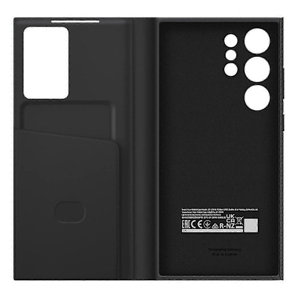 Til Galaxy S23 Ultra  Pengepung Telefonetui, Beskyttende Cover med Kortlomme, Fingertryk Klar Vindue, Sort