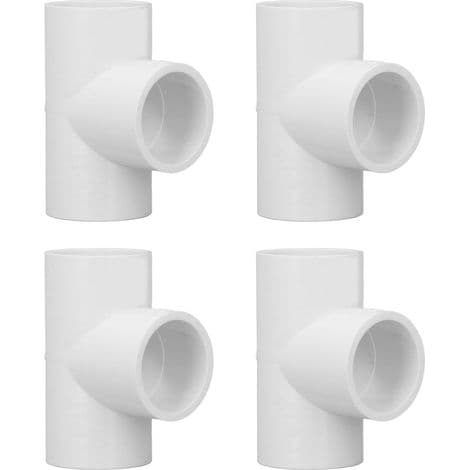 12 delar PVC T-kopplingar, plastanslutningar för vattenrör, 25 mm diameter, DIY VVS