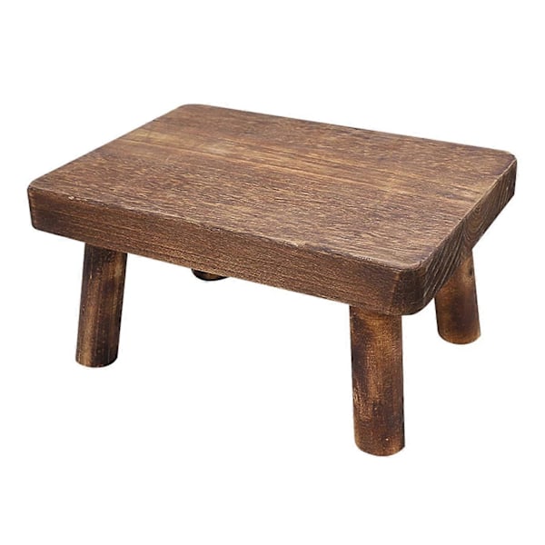 Høye Senger Tre Trinnkrakk Massivt Tre Liten Krakk Kjøkken Stue Skap Holdbar Robust Rustikk og Retro Design