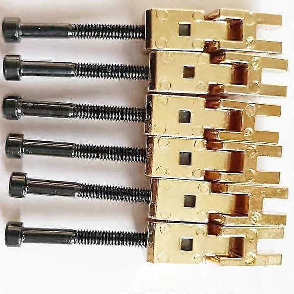 Set med 6 Dubbellåsande Låsta Stallar för Floyd-Rose Gitarr Tremolo Stall (Gyllene)