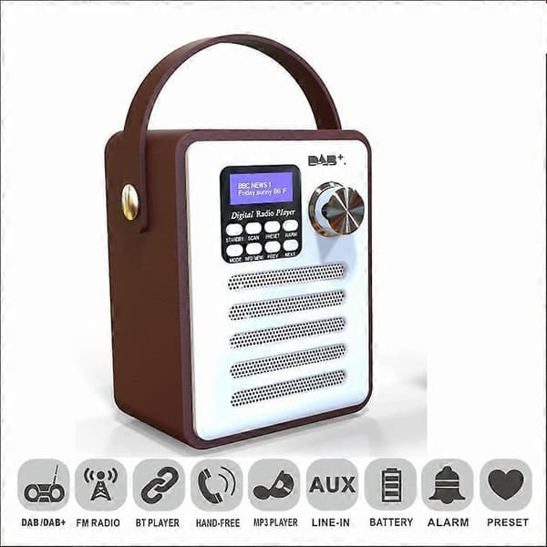 Bærbar DAB-H6 Træ DAB Digital Radio Afspiller Bluetooth MP3 Afspiller Understøtter TF Kort og Flash Disk