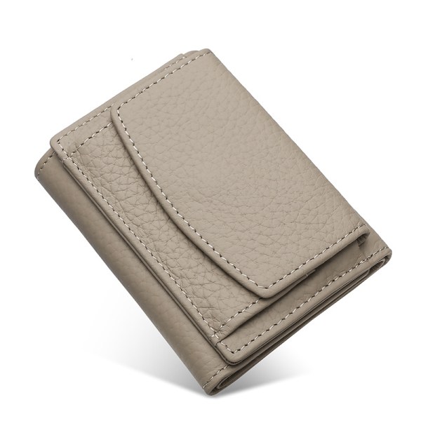 Kvinnors liten plånbok Myntväska i äkta läder Plånbok Miniplånbok Kort Style-jbk Elephant gray
