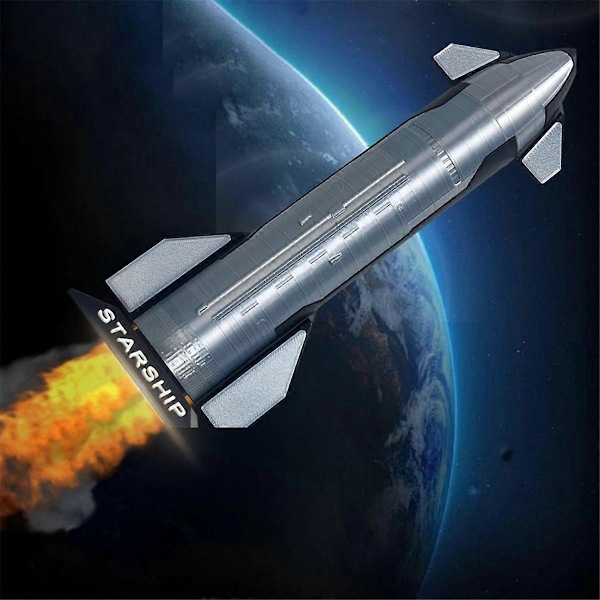 Simuleringsrymdskeppsmodell, Space X Starship-modell, Rymdfarkostmodell, Space X Starship Skala Dekor