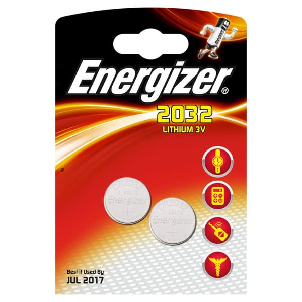 ENERGIZER Batteri CR2032 Litium 2-pakning