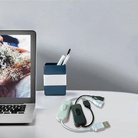 USB 2.0-kabel med strömbrytare för laddning och dataöverföring