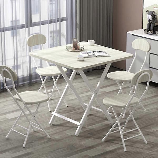 Hvit 70x70cm Sammenleggbart Spisebord i Tre