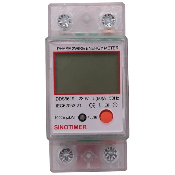 Dds6619-012 AC 220V 80A LCD Digitalt Baggrundsbelyst Enkeltfaset Energimåler Kwh Strømforbrugsmåler