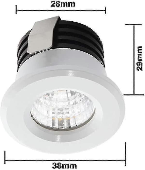 Sæt med 4 Mini LED Indbygningsspots til Gipspladebelysning 3 W Varm Hvid