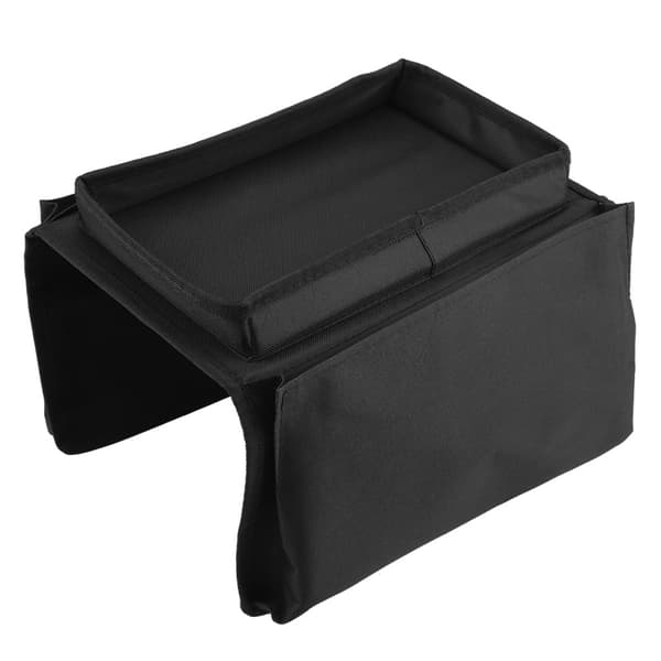 Armrest Organizer with Top Tray, Sofa Armrest Pocket with Cup Holder and Storage Pockets, Durable Polyester Oxford Fabric 600D Hanging Sofa