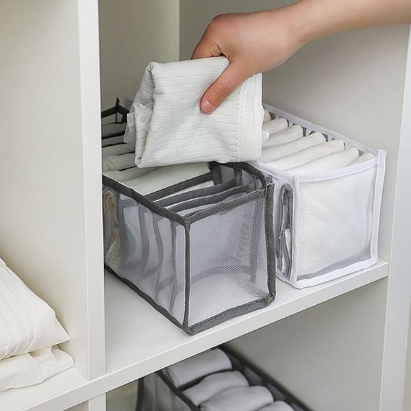 Skuffeorganisering – 9 rom – 36 x 25 x 20 cm – Grå