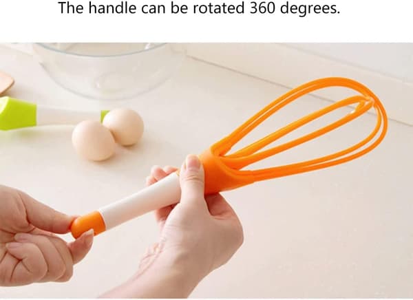 Twist Whisk, Flat Plastic Balloon Whisk for Kitchen, Thick Wire Egg Beater for Cooking, Mixing, Whipping and Stirring