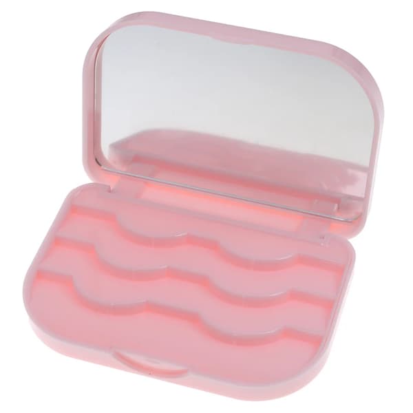 New Plastic Storage Box for False Eyelashes, Makeup and Cosmetics with Mirror, Travel Cosmetic Tool