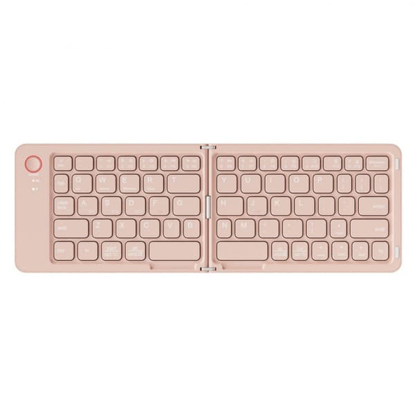 Trådløst Bluetooth foldbart tastatur, støjsvagt kompakt universelt design til telefoner, bærbare computere, tablets og kontorbrug, pink