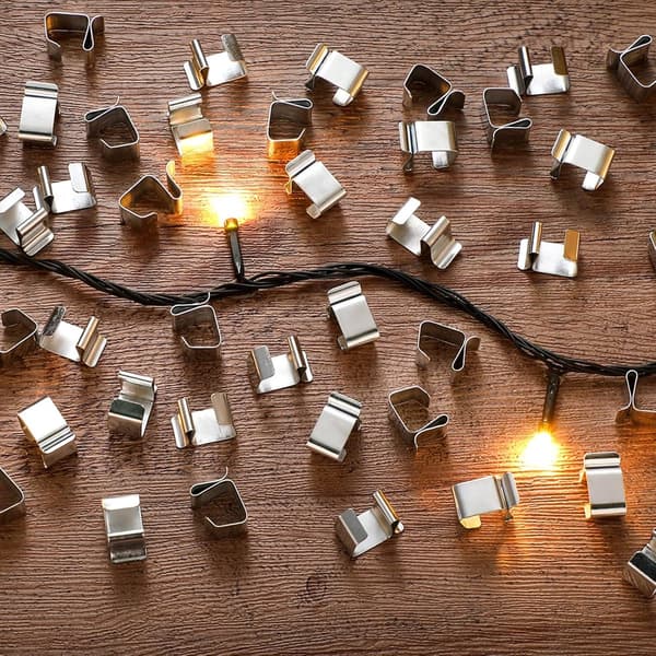 Julelys Tagrendekroge, Tagkroge, Clips, Rustfrit Stål, 50 Stykker, 24x15 mm