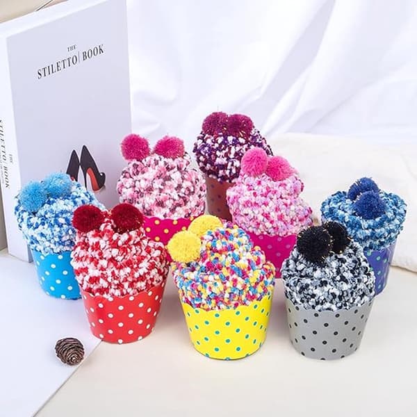 DIY Presentstrumpor för kvinnor, 3 par (grå, gul, rosa), plyschiga vintertofflor med presentförpackning