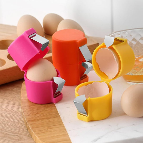 3-pack Eggshell Opener, Handheld Egg Cracker Multifunctional Egg Cutter Egg Crusher and Separator for Cooking Camping Kitchen Utensils