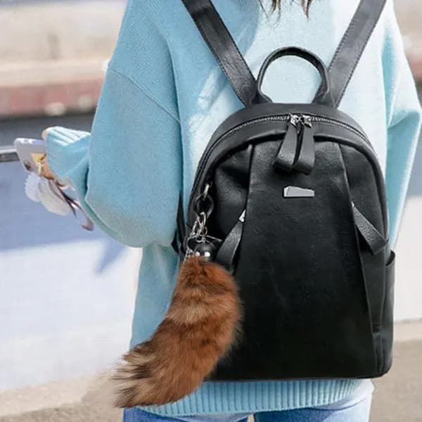 3 st rävsvansnyckelringar, mjuka fluffiga svansar av naturmaterial med spänne för väskor ryggsäckar cosplay, 40 cm E