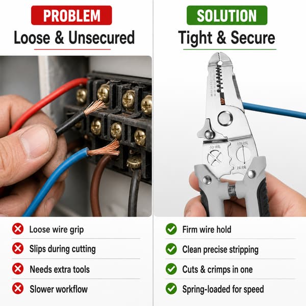 7-i-1 Avisoleringstang Håndverktøy for Elektrisk Arbeid, Grå, 1 stk No. 5 wire strippers