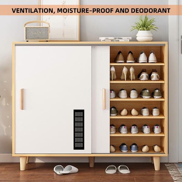 4 Ventilasjonsrister - Rektangulær Aluminium, for Peiser, Sko, Kjøkken - Svart