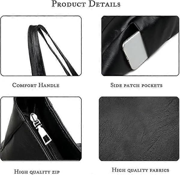 Dam Tote Väskor Dam Handväska Dam Crossbody Väskor PU Läder Dam Axelväska black