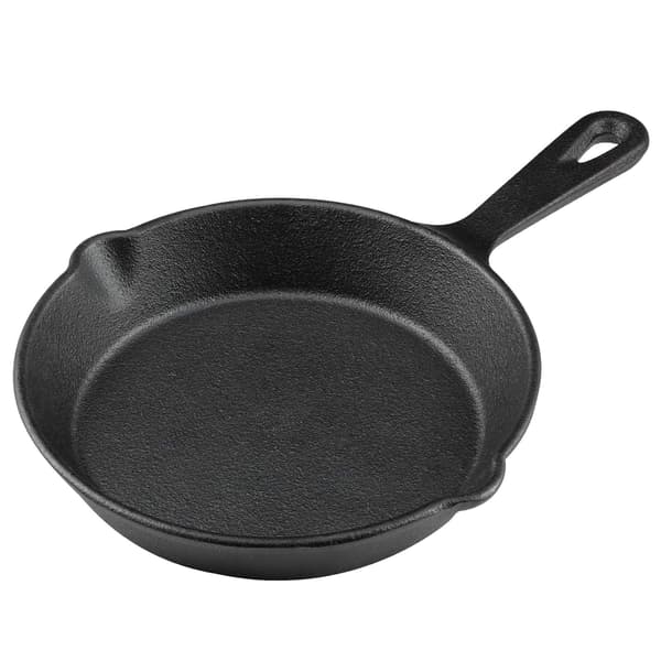 6,3\" Mini Støbejernspande, Lille Stegepande til Køkken og Camping (Sort) single pan frying pan 16cm