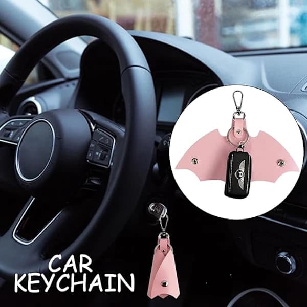 2 pcs PU Leather Keychains, Creative Car Keychain, Personalized Keychain, Keychains for Women and Men, Bat Car Keychains...