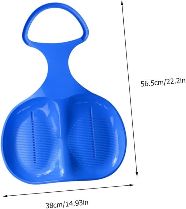Sæt med 2 sneslædebrætter til børn og voksne, holdbar HDPE-plastslæde med skridsikkert design til vinter-, sne-, sand- og græssjov, blå