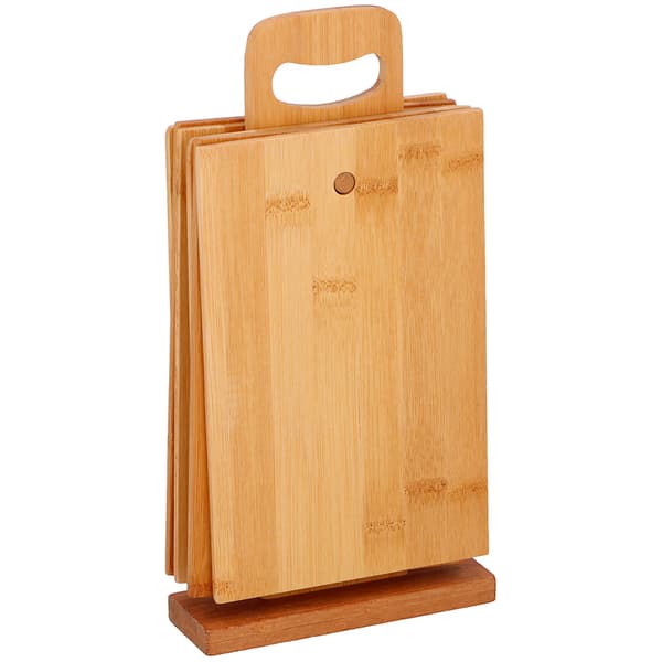 Bamboo Cutting Board Set with Stand, 7 Pieces