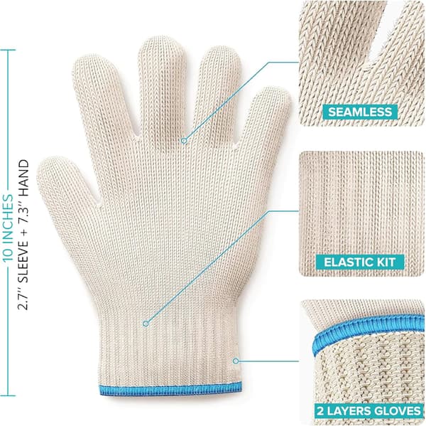 Oven Mitts Heat Resistant Hot Surface Handler Oven, Non-Slip Double Layer Protection Kitchen Potholders for Cooking, - 1 Pair