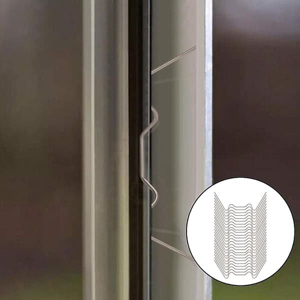 Drivhusklemmer, 100 stk, W-type klips i rustfritt stål, glassklemmbeskyttelse, hageklips