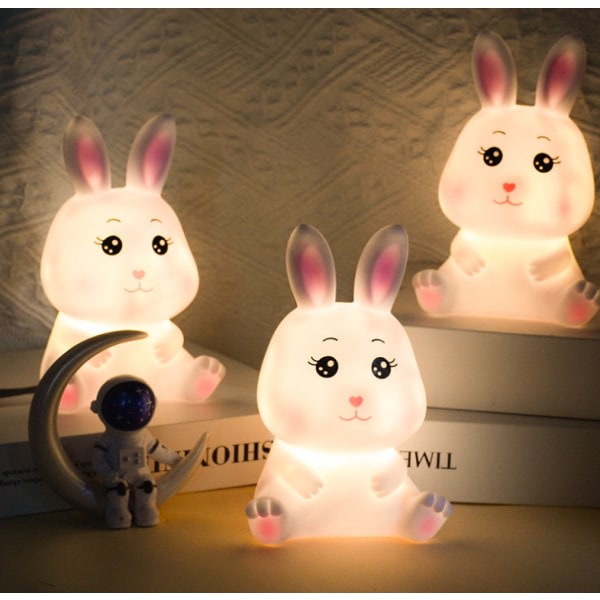 Nattlampa för barn, söt kaninlampa för sovrummet vit 6287 | Fyndiq