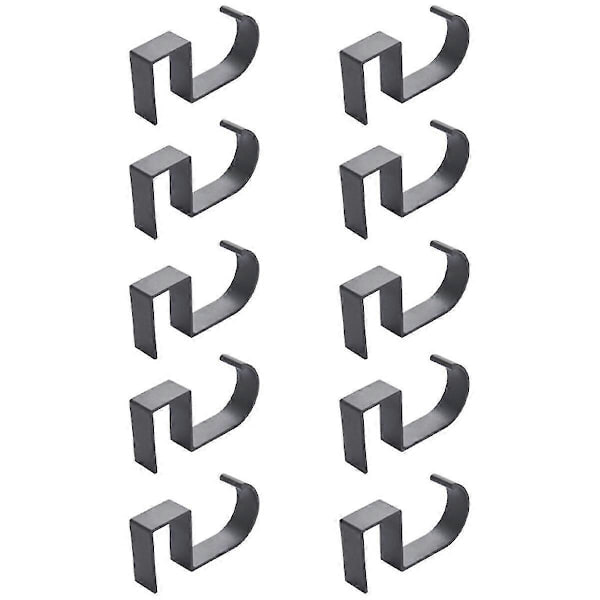 10 Shaped Table Edge Hooks Student Desk Side Hanging Bag Removable Office Bag Holder Table Hooks Grey