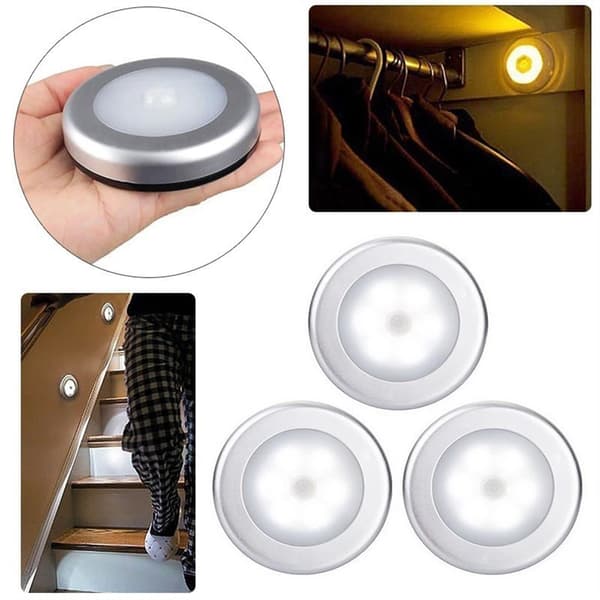 LED-spotlights med bevægelsessensor natlys 3-pak Sølv Silver 161