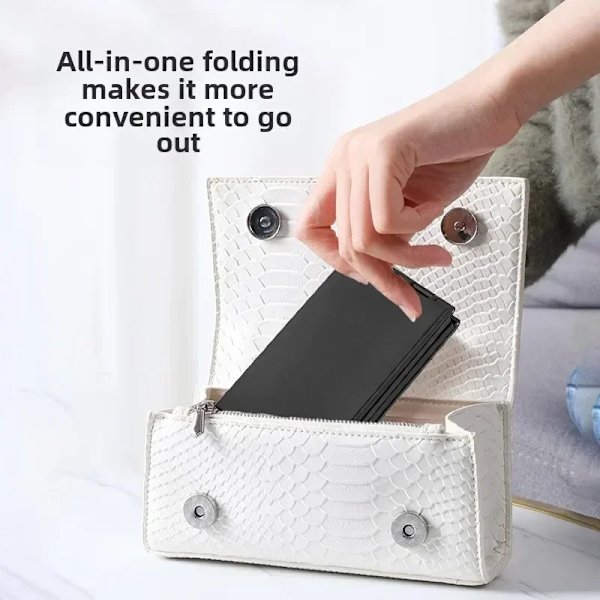 Multi-Angle Foldable 4-Panel Makeup Mirror, Portable HD Makeup Mirror, 360° View Beauty Mirror Makeup Tool Creative Folding black