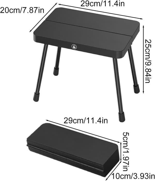 Bærbar foldestol, letvægts aluminiumslegeringsramme, skridsikkert PP-sæde, 150 kg kapacitet til camping, strand, picnics, sort