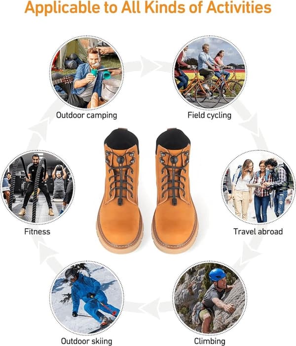 Elastiske snørebånd, 4 par, uden binding, snørebåndsløse kraftige til sneakers, voksne og børn