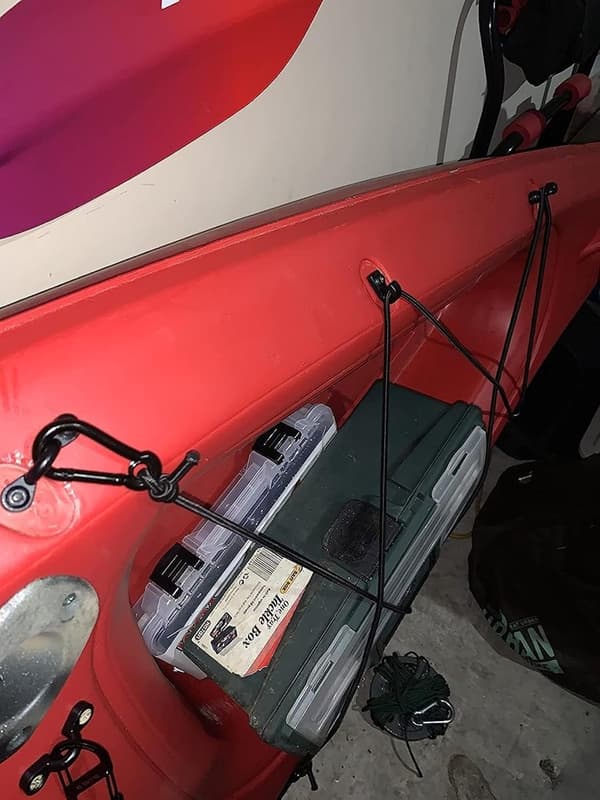 Kajak Pad Eye Kit - 10 Nylon Bungee Dækringe + 20 Skruer - Bådtilbehør - Sort