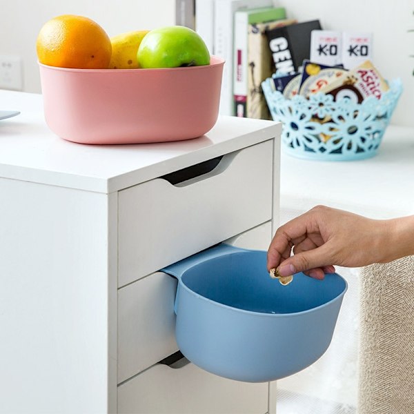 Hanging Trash Can for Kitchen, Waste Container, Food Container, Plastic