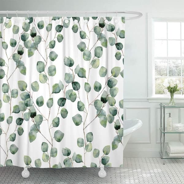 Dusjforheng, grønne blader, 180x180 cm, vanntett polyester, baderomsdekorasjon til hjemmet