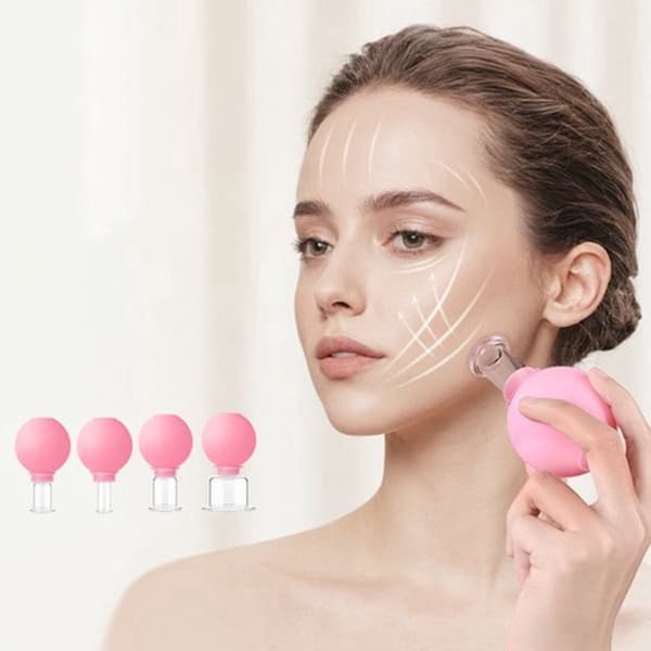 Ansigts Cupping - Ansigts Cupping Sæt - Ansigts Cupping - Premium Kvalitet - Cupping Sæt Massage - Cupping Sæt - 4 DELE